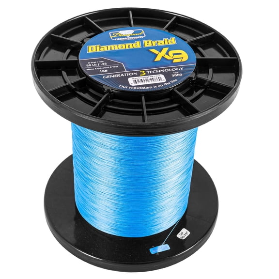 Diamond Fishing Products Diamond Braid Generation III 9X 3000 Yards Blue, 10#
