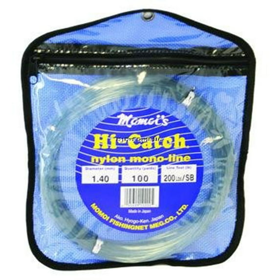 Momoi Hi-Catch Mono Leader Coil 200lb 100yd Coil Smoke Blue