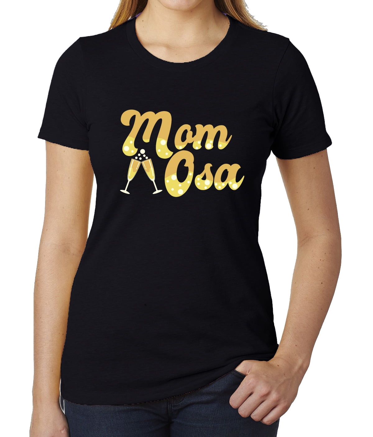Momosa Funny T-shirt, Graphic Tees for Woman, Cute mom shirts - Black ...