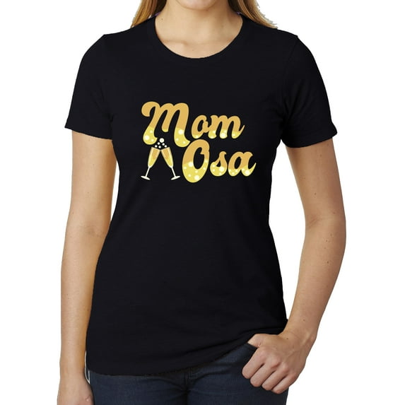 Momosa Funny T-shirt, Graphic Tees for Woman, Cute mom shirts - Black MH200WMOM S10 XS