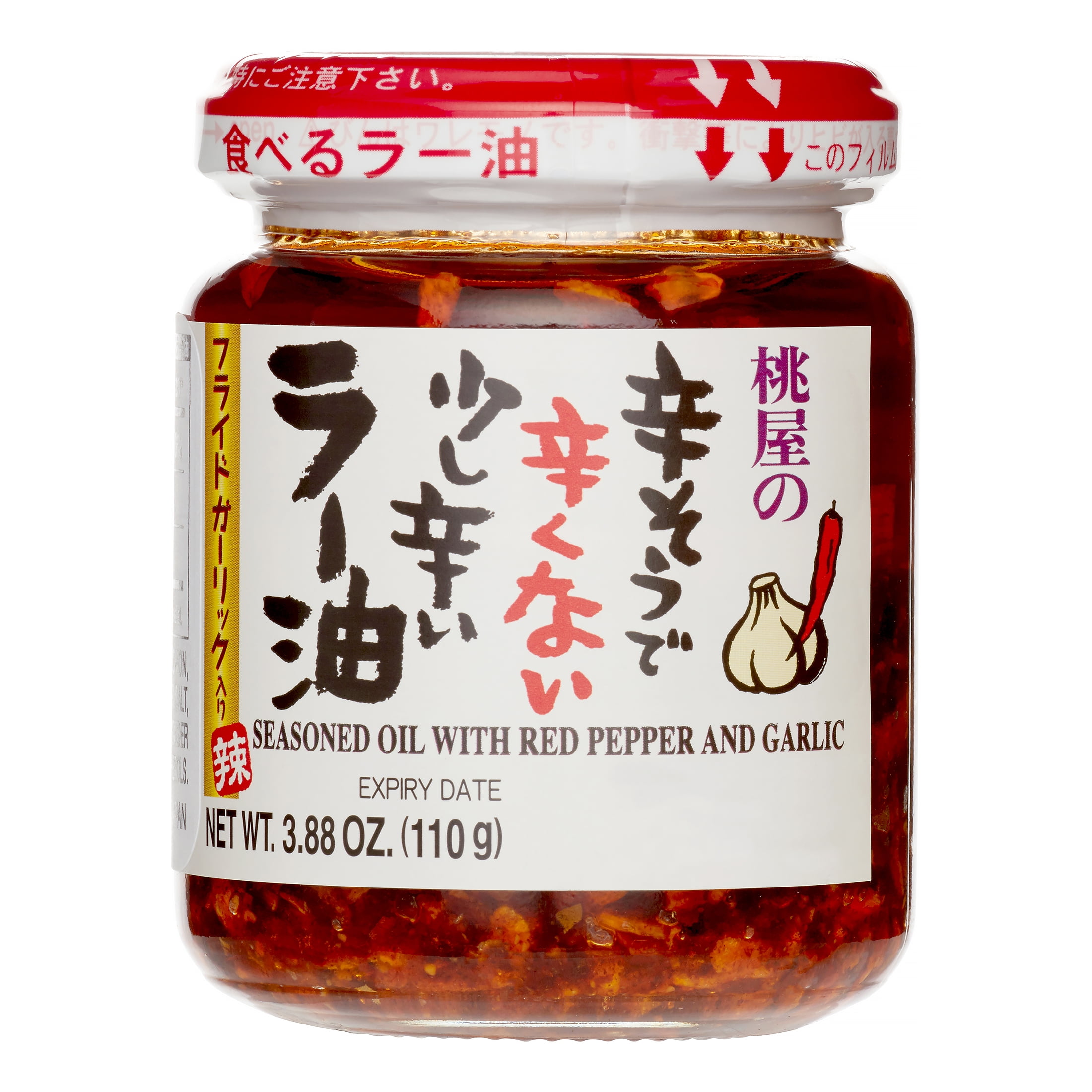 Momoya, Chili Oil with Fried Garlic, 3.88 oz, Japanese condiment