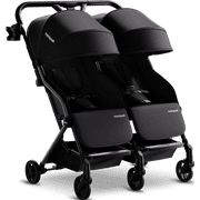 Mompush Lithe Double Stroller with Two Large Individual Side by Side Recline Seat, Black, 24.5LB, Unisex