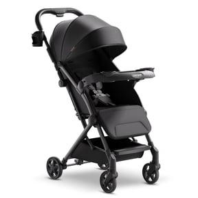 Mompush Lithe V2 Lightweight Stroller with Snack Tray, Newborn Nest Mode, Black, 17.3LB, Unisex