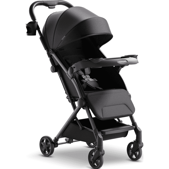 Mompush Lithe V2 Lightweight Stroller with Snack Tray, Newborn Nest Mode, Black, 17.3LB, Unisex