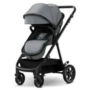 Mompush Meteor2, 2-in-1 Baby Stroller with Bassinet Mode, Adjustable Handle and Footrest, Grey, 23.2LB, Unisex