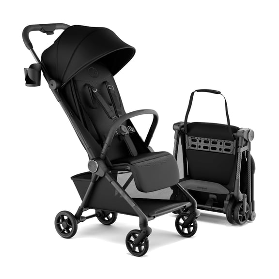 Mompush Nexis Carbon Ultra-Light Travel Stroller, Compact, Full Recline, from Birth to 50 lbs, Black, 13.9LB, Unisex