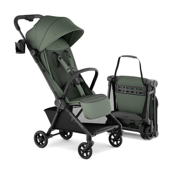 Mompush Nexis Carbon Ultra-Light Travel Stroller, Compact, Full Recline, from Birth to 50 lbs, Forest, 13.9LB, Unisex