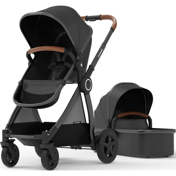 Mompush Ultimate2 Premium Baby Stroller with Bassinet, Black
