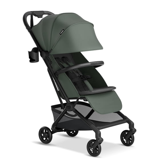 Mompush Velo Lightweight Travel Stroller with Lie-Flat Recline Seat, Airplane Friendly, Forest, 18.8 LB, Unisex