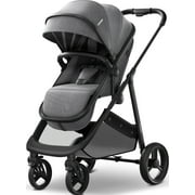 Mompush Wiz 2-in-1 Baby Stroller with Bassinet Mode, Reversible Seat and Large Canopy, Grey, 22.3LB, Unisex