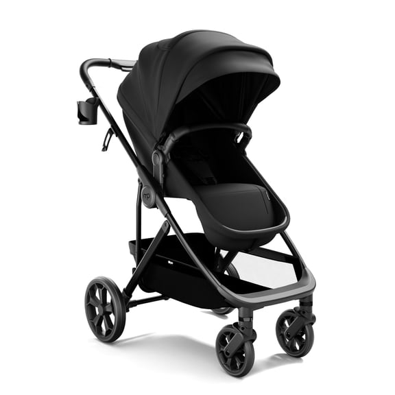 Mompush Wiz Pro 2-in-1 Baby Stroller with Bassinet Mode, Full-Size All-Terrain Premium Stroller from Newborn to Toddler, Black, 23.8LB, Unisex