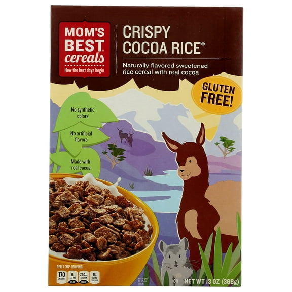 Moms Best - Crispy Cocoa Rice Cereal - 13 Oz, Case of 8