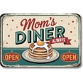 thumbnail image 1 of Moms Diner Always Open Metal Poster by DC | Vintage Tin Sign Wall Art for Indoor Use | 18x12" Rust-Free Aluminum Decor for Kitchen | UV Protected & Weatherproof Print | Made in USA, 1 of 7