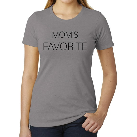 Moms Favorite Woman's Funny Graphic T-shirts, Sarcastic T-shirts for Women - Heather Grey MH200WFUN S6 L