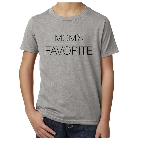 Moms Favorite kid T-shirt, Funny Kids Shirts, Youth Graphic Tees - Heather Grey MH200YFUN S6 M