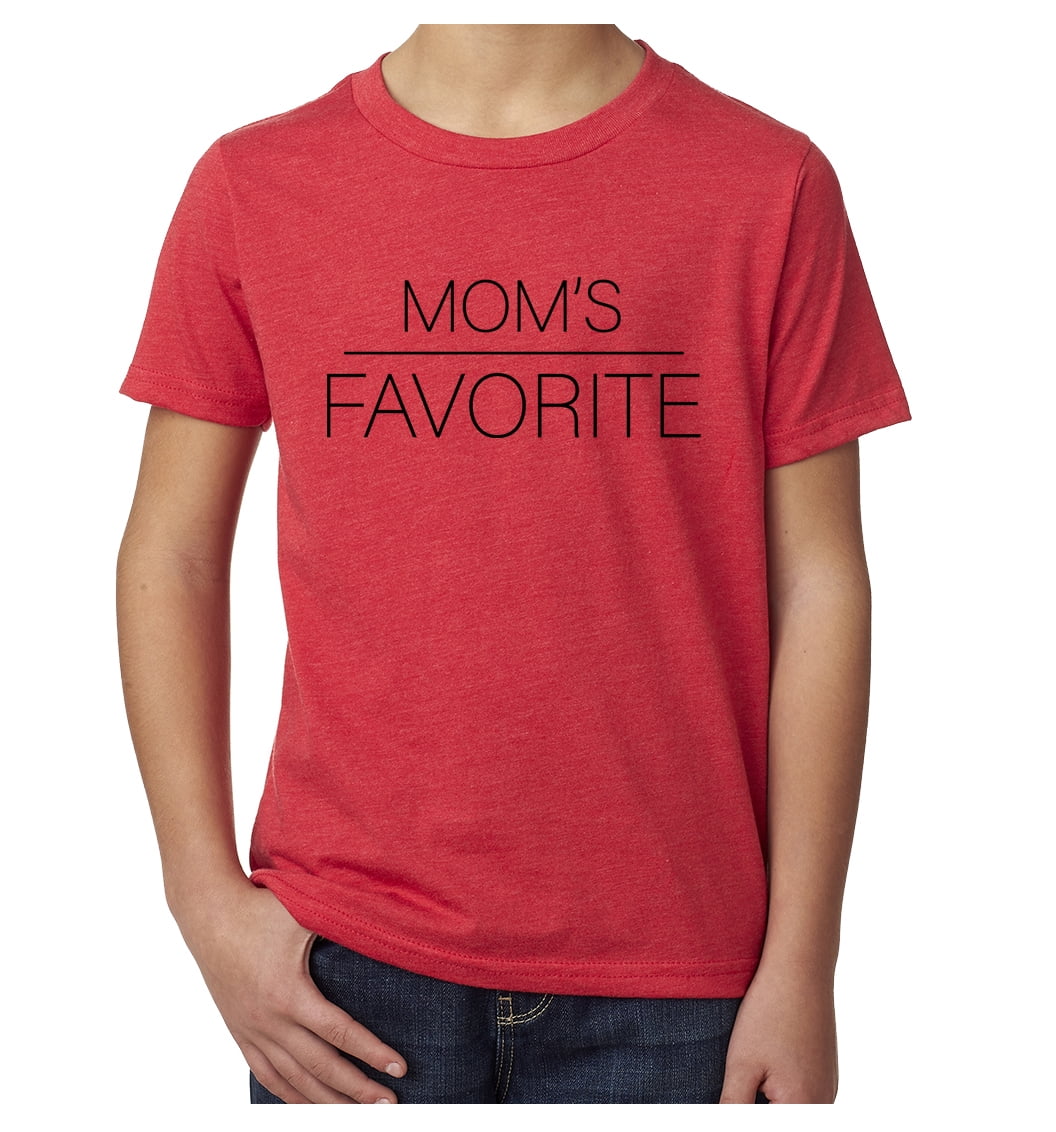 Moms Favorite kid Tshirt, Funny Kids Shirts, Youth Graphic Tees Red