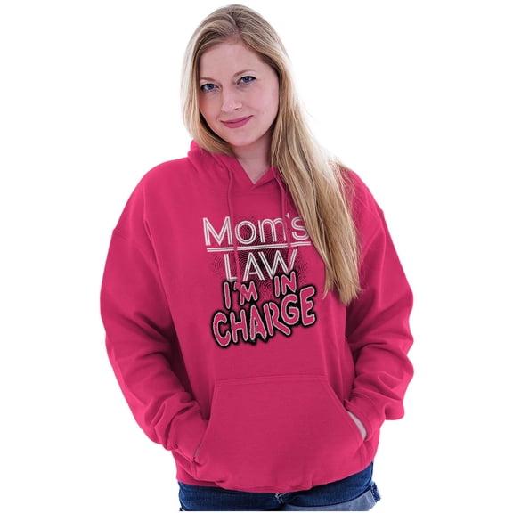 Moms Law I'm in Charge Funny Quote Women Plus Size Graphic Pullover Hoodie Brisco Brands 2X