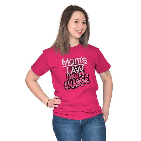 Moms Law I'm in Charge Funny Quote Women's Plus Size Graphic Tee Brisco Brands 3X