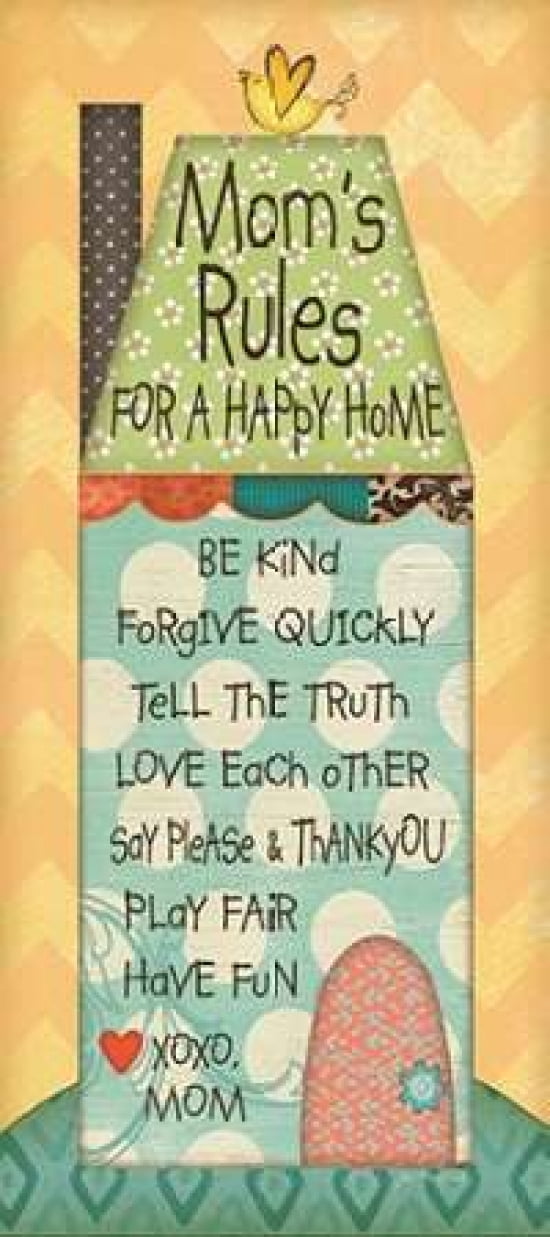 Moms Rules Canvas Art - Jo Moulton (10 x 20)