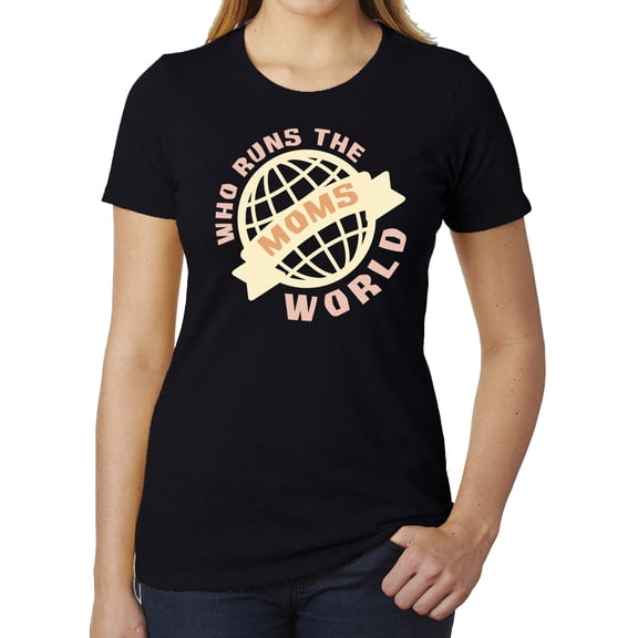 Moms Run the world, Funny Graphic T-shirts, Cute Mom shirts - Black MH200WMOM S19 M