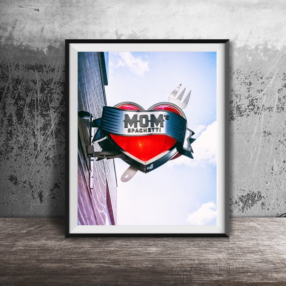 Moms Spaghetti Detroit Sign Print, Eminem Restaurant Photography