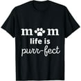 thumbnail image 1 of Moms life is purr-fect funny mom loves cat graphic T-Shirt Black Small, 1 of 4