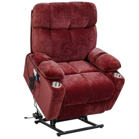 Momspeace Power Lift Recliner Chair Recliners for Elderly with Heat and Massage Recliner Chair for Living Room - Red