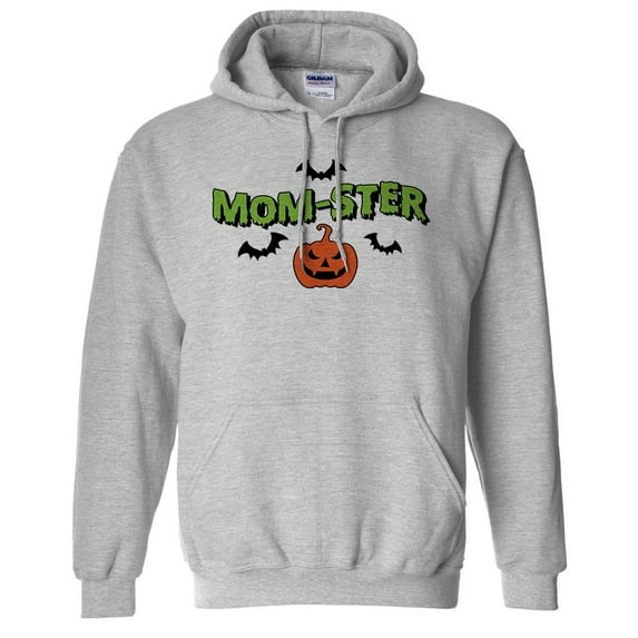 Momster Hoodie Sweatshirt Unisex 2X-Large Grey