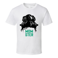 thumbnail image 1 of Momster Messy Bun Frankenstein Halloween Tee Cool Fall T-shirt Holiday Novelty T Shirt, 1 of 1