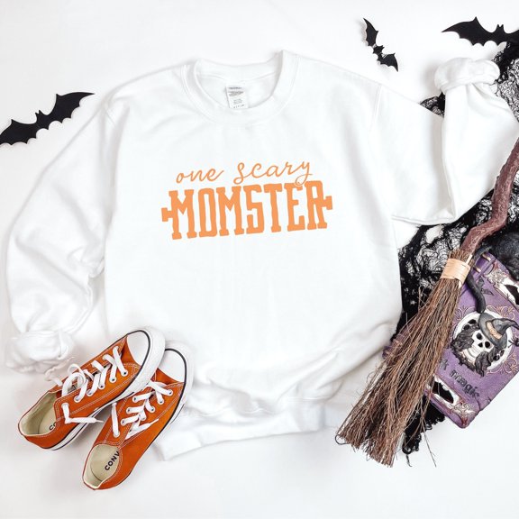Momster T-Shirt, One Scary Momster Shirt, Halloween Crewneck T-Shirt, Halloween Mom T-Shir