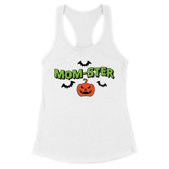 Momster Tank Top Fitted Racerback Women's 2X-Large White