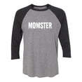 thumbnail image 1 of Momster Unisex 3/4 Sleeve Baseball Raglan Tee, 1 of 2