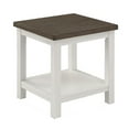 thumbnail image 1 of Mon 24 Inch Square End Table, Open Bottom Shelf, Brown Top, White Frame- Saltoro Sherpi, 1 of 5
