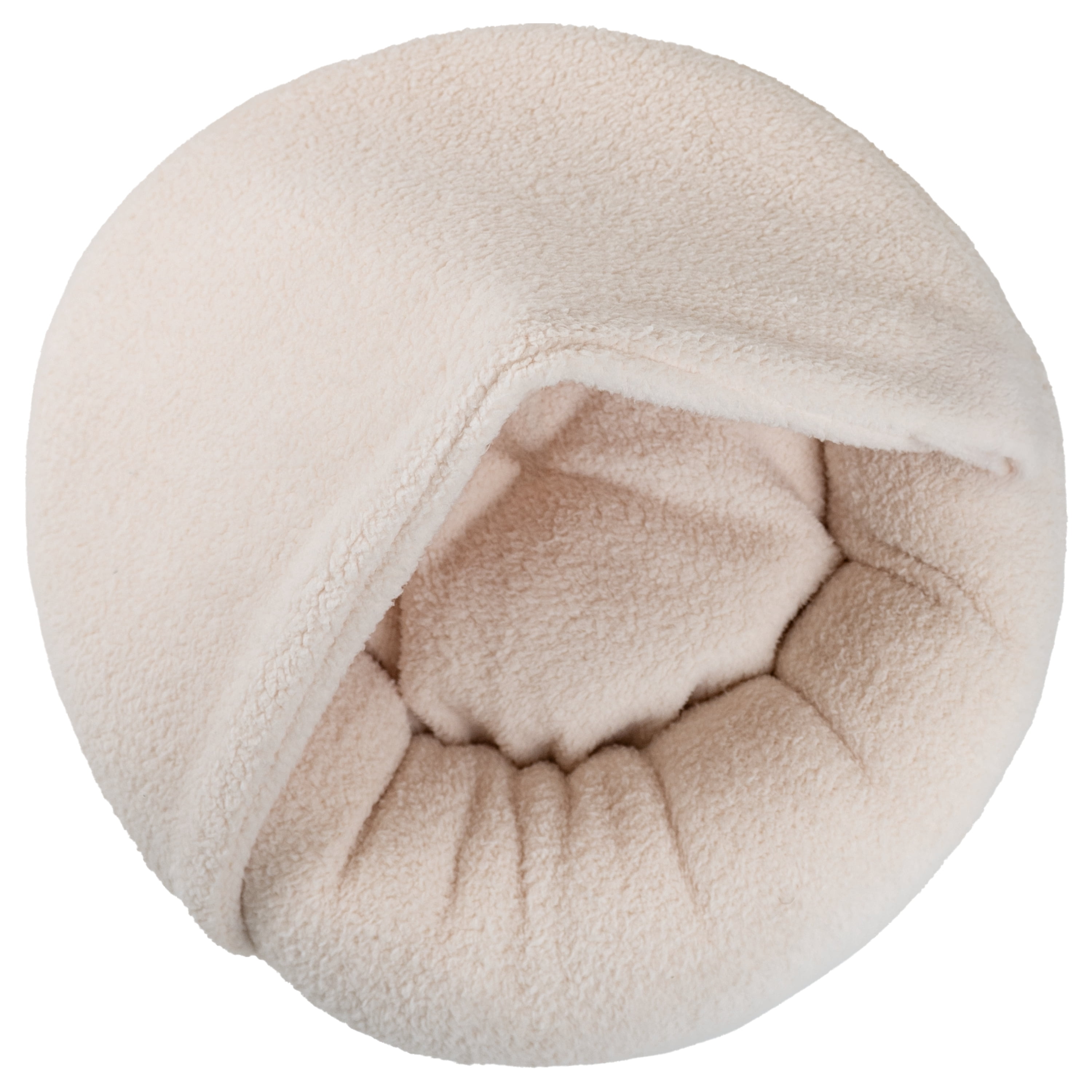 Mon Chateau Nestled Boucle Hooded Pet Bed, Plush Cat or Dog Bed with Hooded Cover, Waterproof and Machine Washable with Anti-Skid Bottom, Designed for Comfort and Safety, Cloud White