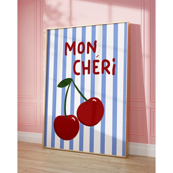 Mon Cheri French Quote Wall Art Print, Unframed Paper Poster 8x10in