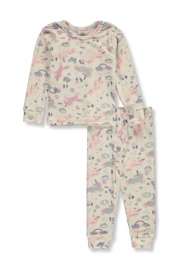 Baby Girls' 2-Piece Unicorn Pajamas Set Color: white/multi Size: 18 months