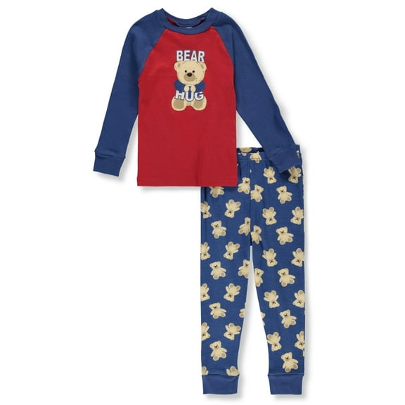 Mon Petit Boys' 2-Piece Bear Pajamas Set Color: burgundy Size: 2t