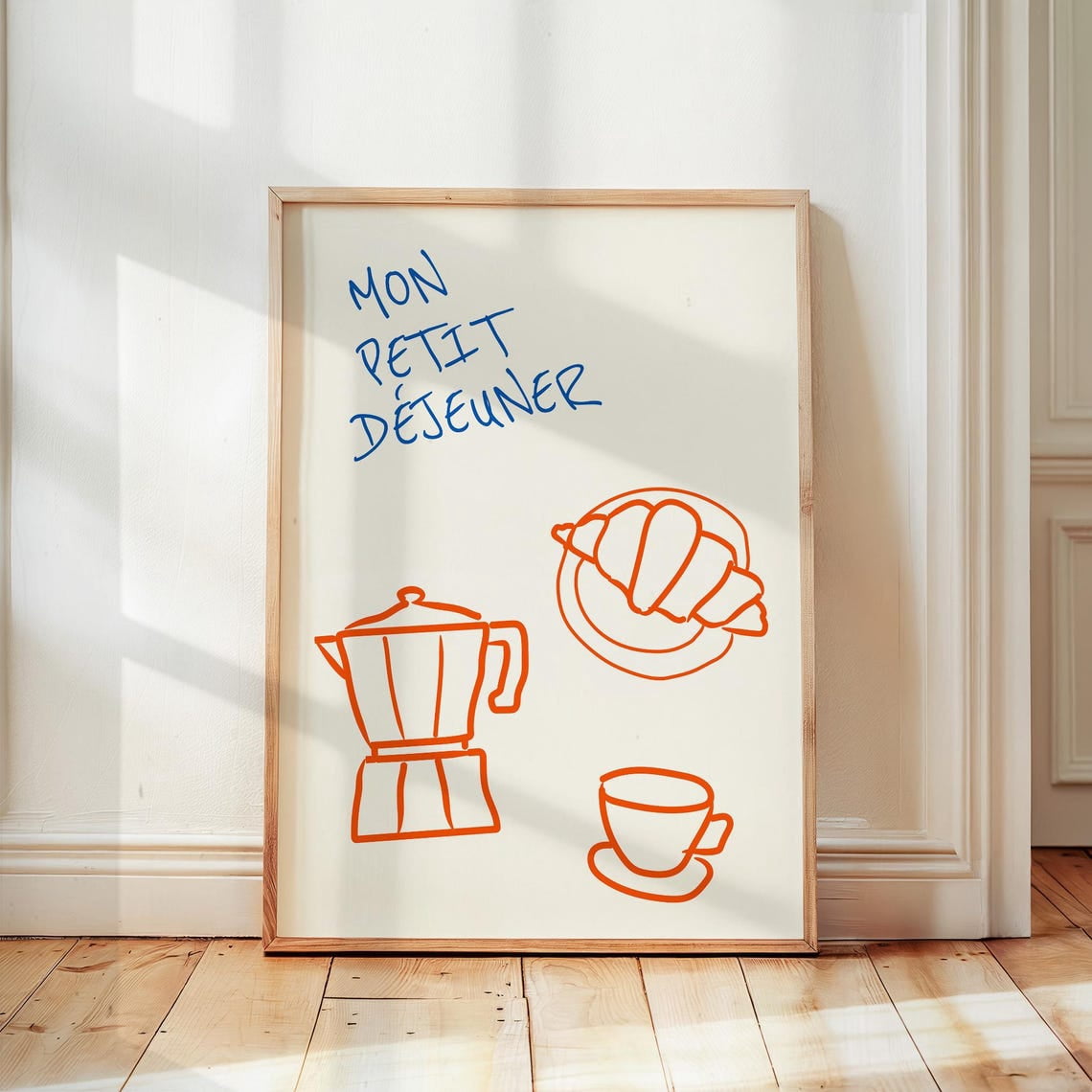 Mon Petit Déjeuner Wall Art Print, French Breakfast Food Illustration ...