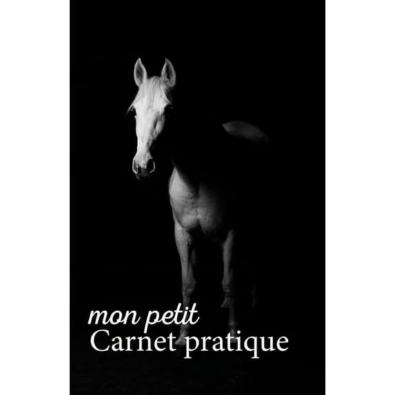 Mon petit Carnet pratique : Calepin ligné ou Carnet de notes - écriture notes rapides - petit format 12,85 x 19,84 broché - 151 pages - fond noir cheval blanc (Paperback)