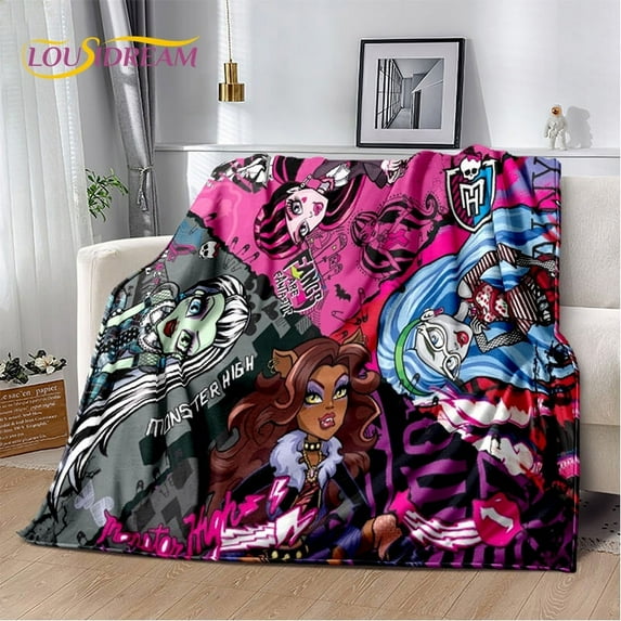 Mon-ster High Draculaura Vampire Cartoon Soft Plush Blanket,Flannel Throw Blanket for Living Room Bedroom Bed Sofa Picnic Kids
