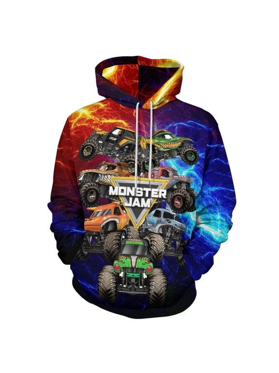 Mon-ster Trucks-J-am Casual Hoodies Pullover Sweatshirt Long Sleeve Hooded Jackets Men Women