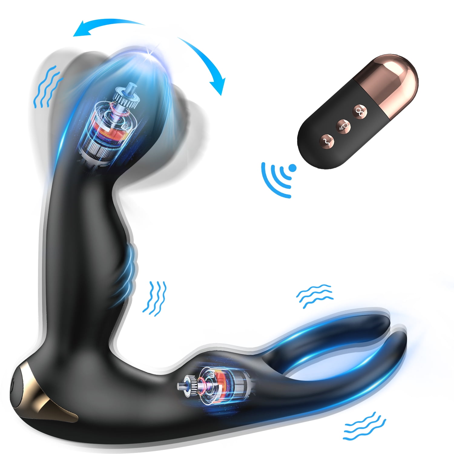 MonNn Anal Vibrator, 360°Rotating Prostate Massager with 10 Thrusting and Rotation Modes, Anal Butt Plug with Remote Control, Adult Sex Toys for Men  photo image