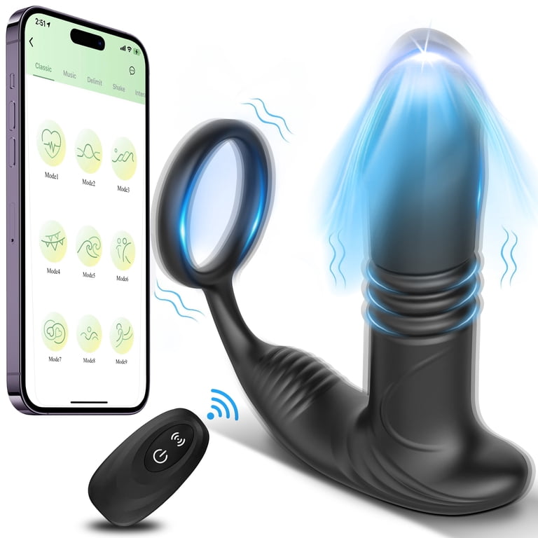 app controlled anal vibrator POTIPHAR App-Controlled Thrusting Anal Vibrator