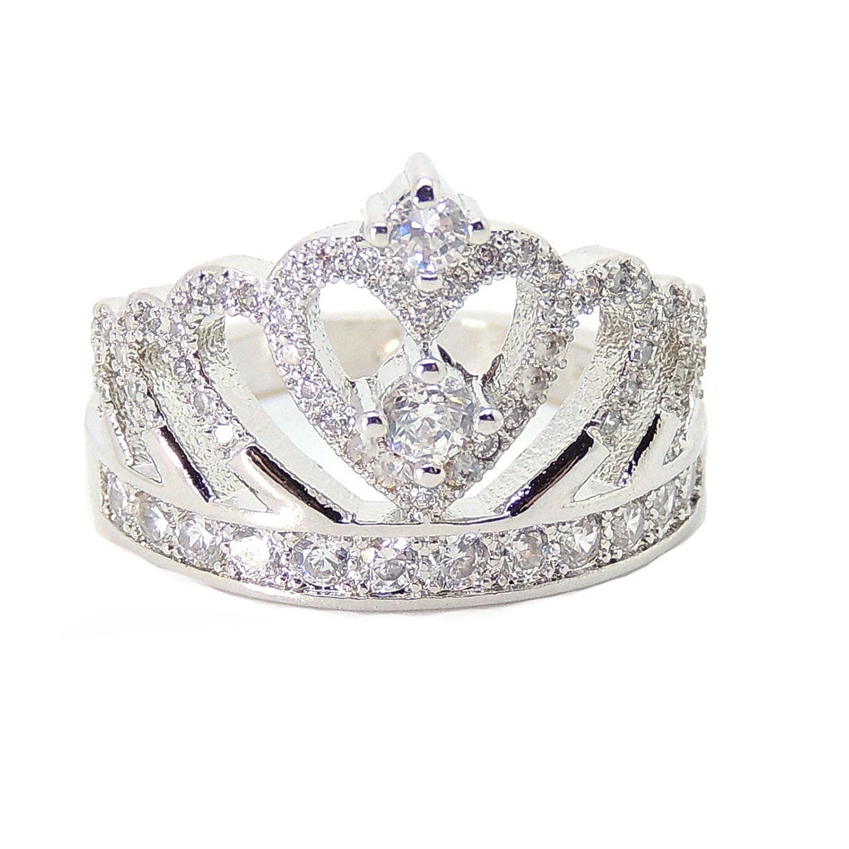 Mona Engagement Ring Crown Cubic Zirconia Plated Womens Ginger Lyne(06)