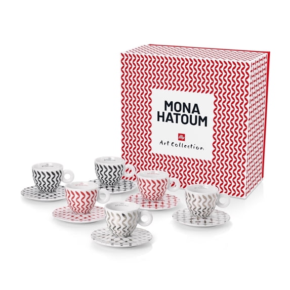 Mona Hatoum illy Art Collection - Set of 6 Cappuccino Cups and Saucers