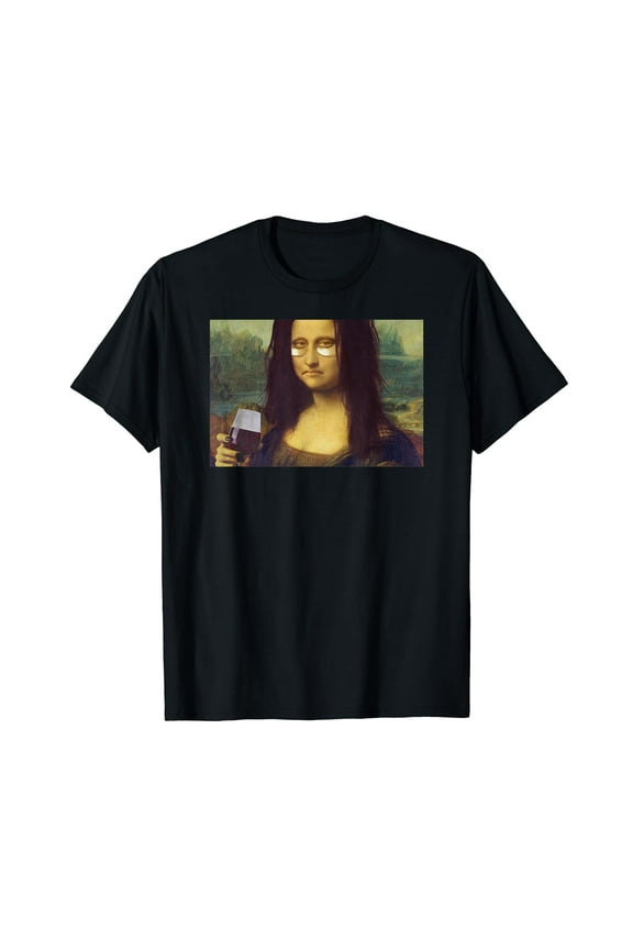 Mona Lisa 3 Clean Version Wine Vino Wine Sommelisa Fun T-Shirt