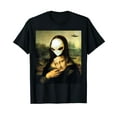 thumbnail image 1 of Mona Lisa Alien Funny Art Painting Artwork T-Shirt, 1 of 5