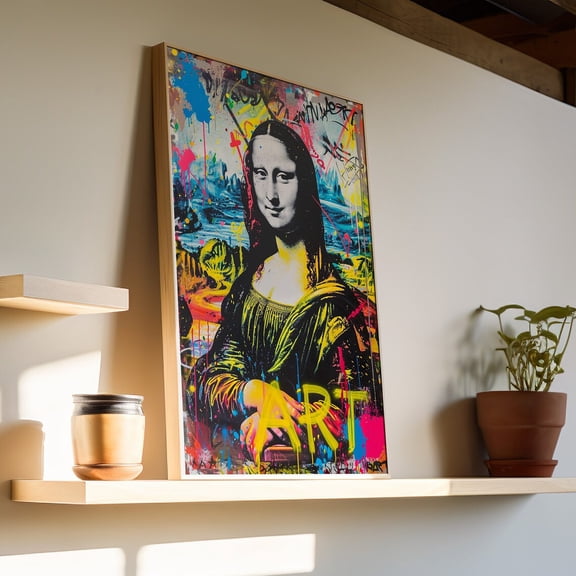 Mona Lisa Altered Art Graffiti Text Street Style Pop Culture Maximalist Hip Hop Iconic Hyper, Unframed Poster
