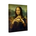 thumbnail image 1 of Mona Lisa Bathroom Art, Mona Lisa Making A Heart Gesture Picture Poster, Humor Whimsical Funny Home Decor Bathroom Wall Art(Framed 11.8x15.7in), 1 of 5