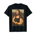 thumbnail image 1 of Mona Lisa Bodybuilding Muscle Gym Workout Outfits T-Shirt, 1 of 5